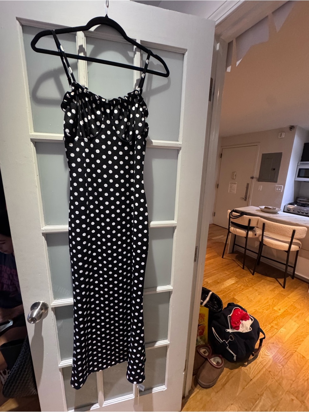 Black & White Polka Dot Slip Dress - Women's
